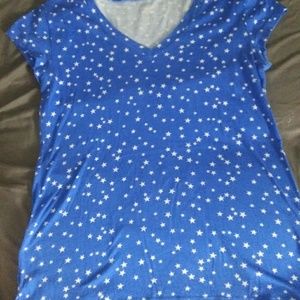 Blue and white star tee